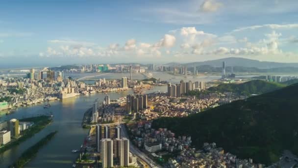 Luchtfoto Panoramisch Uitzicht Zhuhai Stad China Time Lapse — Stockvideo