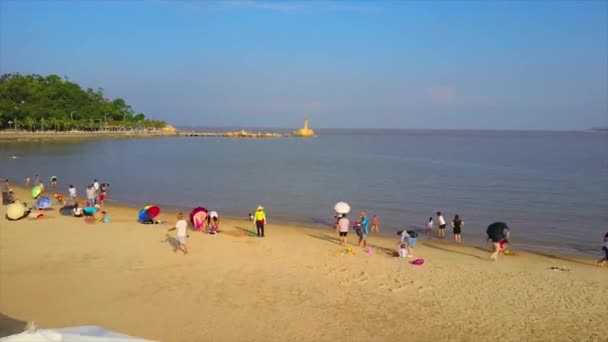 Luftaufnahme Der Berühmten Fischermädchenbucht Der Stadt Zhuhai China — Stockvideo