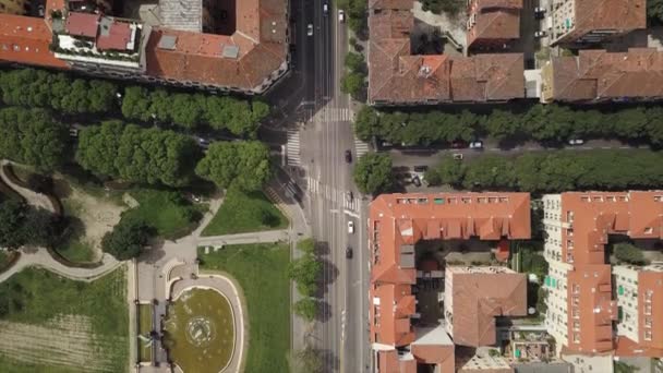 Вид Воздуха Улицу Милане Италия — стоковое видео