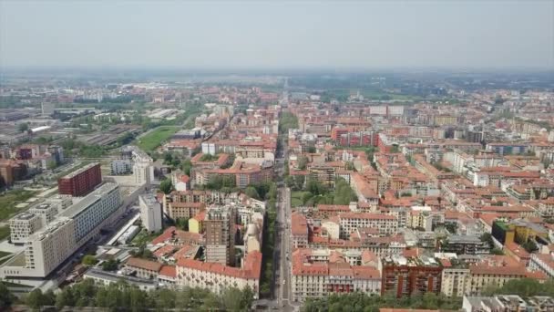 Вид Воздуха Движение Улице Милане Италия — стоковое видео