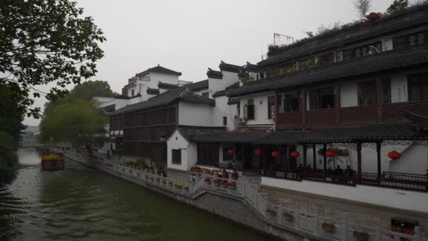 Dagtid Panorama Över Gamla Stan Nanjing Stad Kina — Stockvideo