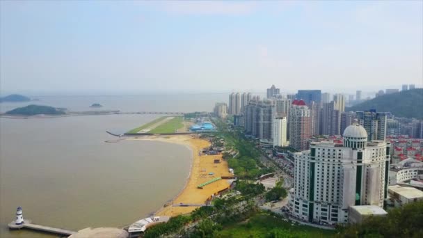 珠海市滨海城市景观空中景观 — 图库视频影像