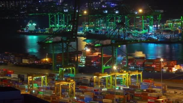 Containerhamn Singapore City Time Lapse — Stockvideo