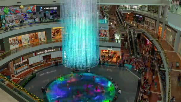 Interiér Hlavní Haly Novém Nákupním Centru Singapur Time Lapse — Stock video
