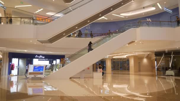 Centro Comercial Famoso Ciudad Qingdao Centro China Panorama — Vídeo de stock