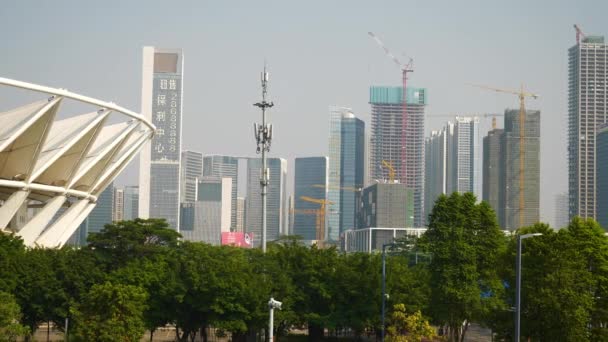 Современная Архитектура Города Фошань Китай Панорама — стоковое видео
