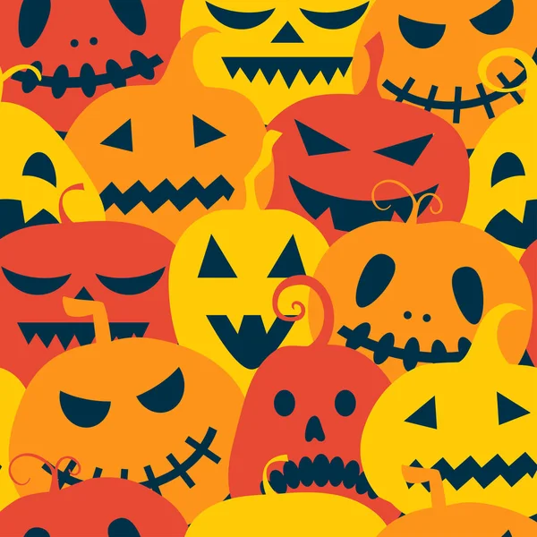 Seamless pattern with colored pumpkins — Stock Vector