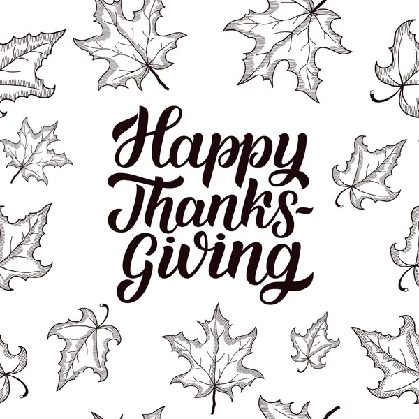 Happy thanksgiving borste hand lettering, isolerade på vit bakgrund. Kalligrafi illustration. — Stockfoto