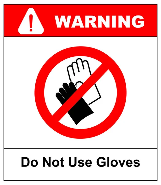 Non indossare guanti, segno di divieto, illustrazione . — Foto Stock