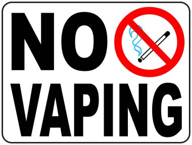 Vaping işareti yok. Elektronik sigara sembolü içmeyin. beyaz üzerinde izole edilmiş illüstrasyon. Kullanıma hazır, halka açık yerler için uyarı yasak kırmızı simge