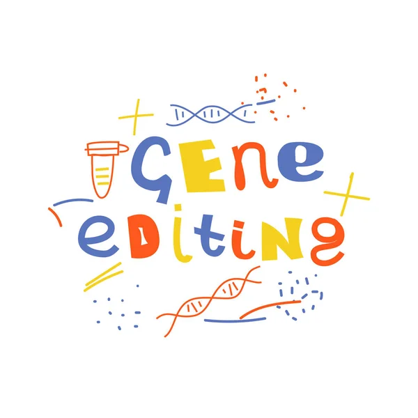 Gen dna edición vector concepto en colores brillantes — Vector de stock