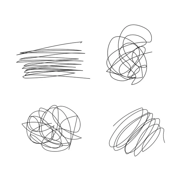 Kritzeln Hand gezeichnet Kreis Objekt gesetzt schwarze Linie — Stockvektor