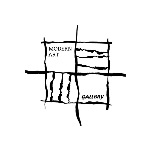 Moderne Kunst Galerie helle Linien Vektorkonzept — Stockvektor