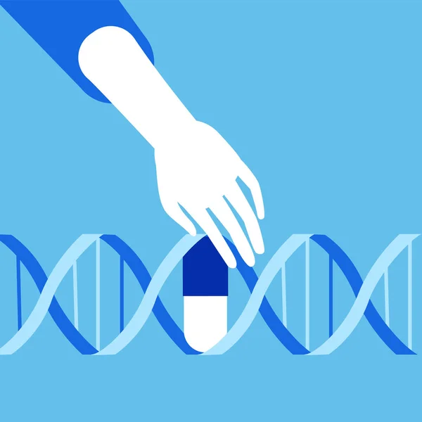 Ingegneria genetica. Metodo di editing genetico CRISPR Cas9 — Vettoriale Stock
