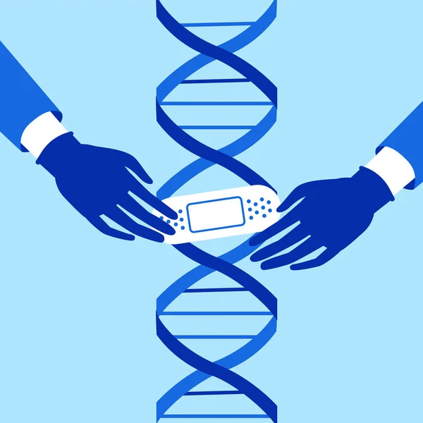Ingeniería genética. CRISPR Cas9 método de edición de genes — Vector de stock