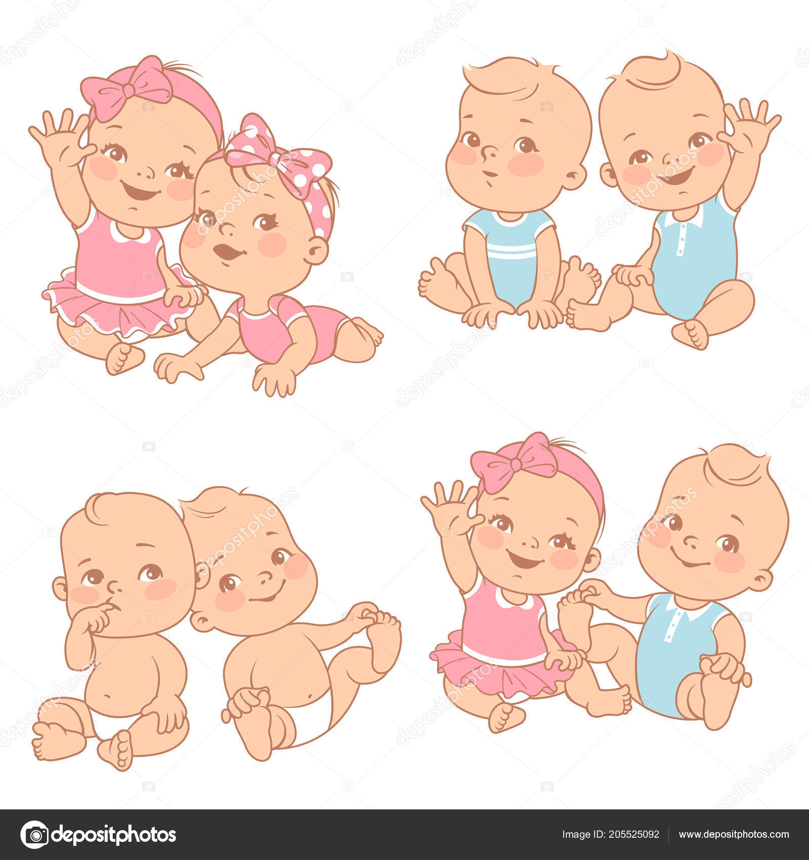 Set Cute Little Twin Babies Baby Shower Illustration Twin Girls Stock Vector Image By C Natoushe Set Cute Little Twin Babies Baby Shower Illustration Twin Girls Stock Vector Image By C Natoushe