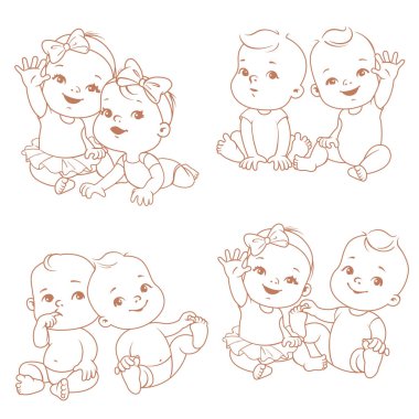 Twin Girls Free Vector Eps Cdr Ai Svg Vector Illustration Graphic Art