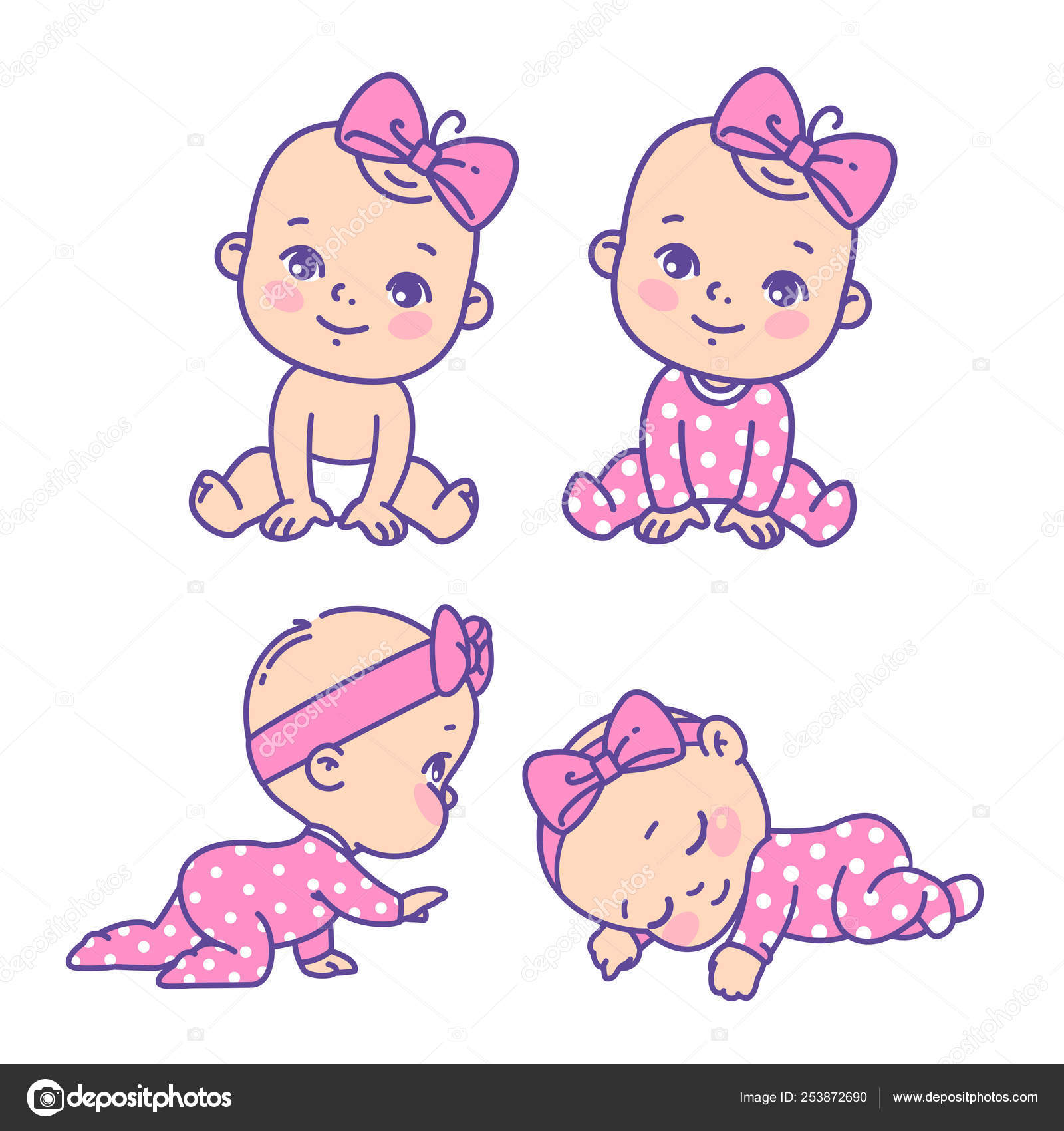 Vector set of cute colored girly stickers Stock Vector by ©roomoftunes  199483682