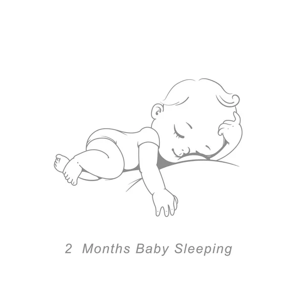 Pequeño Bebé Meses Hitos Desarrollo Del Bebé Primer Año Lindo — Vector de stock
