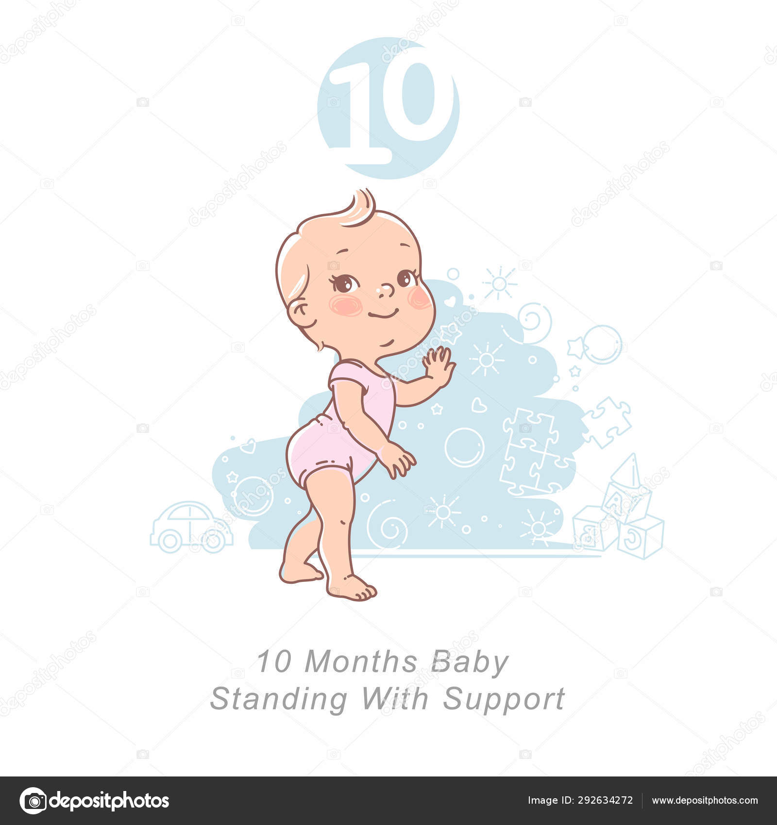 Little Baby Month Baby Development Milestones First Year Cute Little Stock  Vector Image by ©Natoushe #292634272