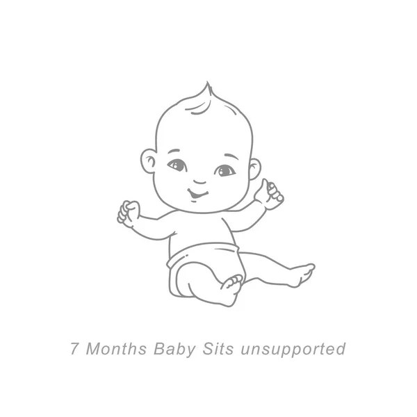 Bebé Meses Marcos Desenvolvimento Bebê Primeiro Ano Bonito Menino Menina —  Vetores de Stock