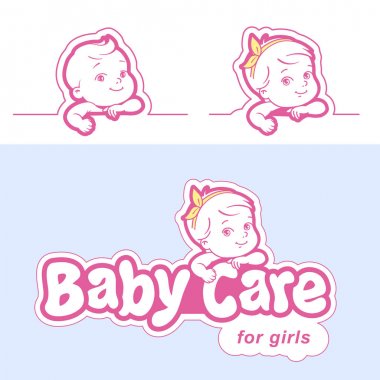 Bebek bezi logo şablonu. Bebek bezi amblemi bebek.