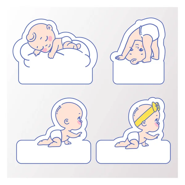 おむつ、濡れて拭く、石鹸のための赤ちゃんのロゴテンプレート. — ストックベクタ