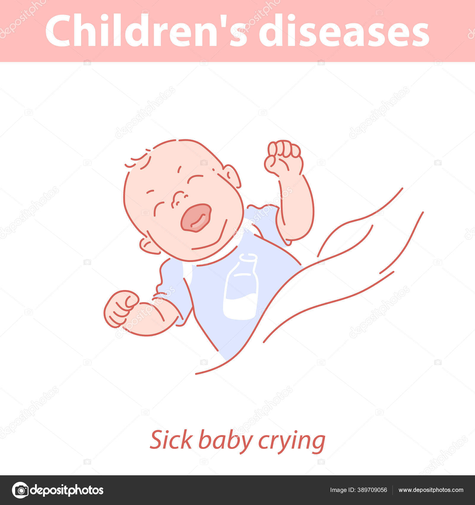 Newborn baby crying in Little baby feel Stock Vector by