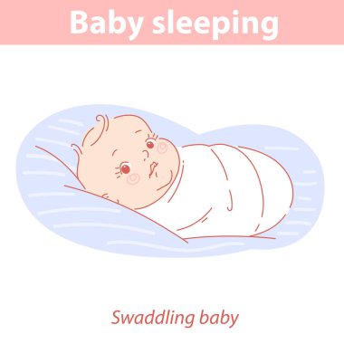 Bebek uyuyor. İlk aylarda bebek kundaklama.. 