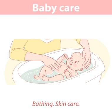 Tatlı küçük bebek ya da kız banyo yapıyor.. 
