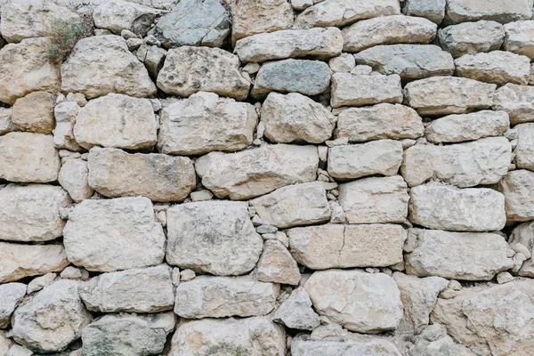 Gray Grungy Ancient Stone Wall Spain Stones Different Shapes — Stock Photo, Image