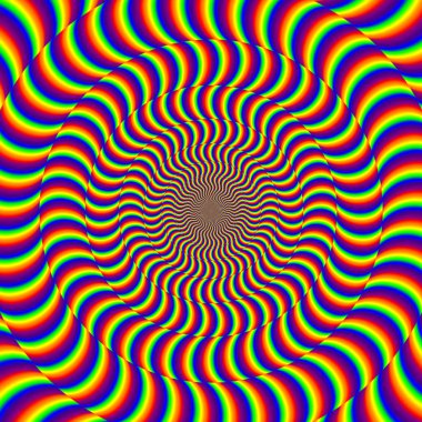 Psychedelic optik spin yanılsama arka plan.