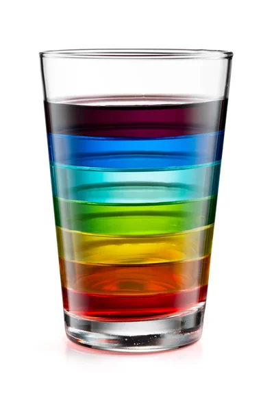 Zbliżenie kolorowe Rainbow warstwowe drink — Zdjęcie stockowe
