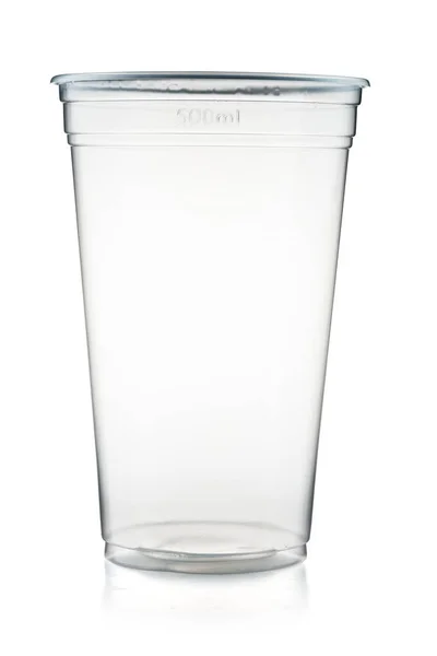 Monouso tazza di plastica isolata su sfondo bianco — Foto Stock