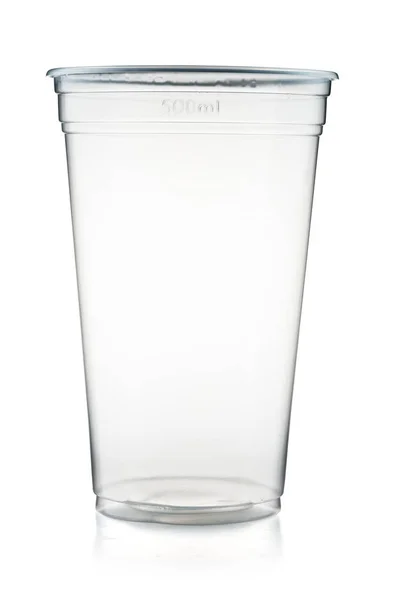 Tek kullanımlık plastik kap beyaz arka plan üzerinde izole