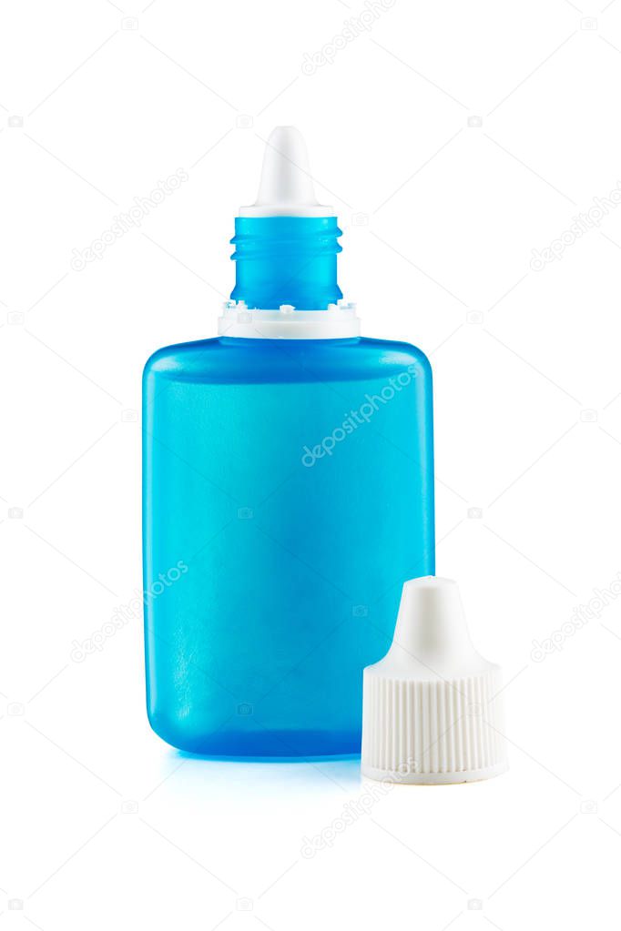 Plastic Container For Eye Drop Isolated On White Background