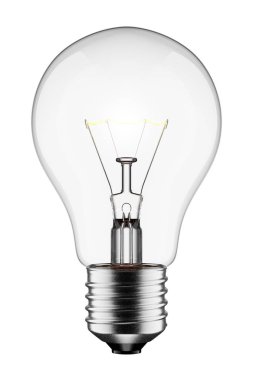 3d Parlayan Ampul Beyaz Arkaplanda İzole Edildi