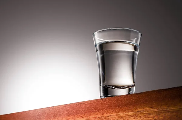Fotografie Blízka Tequila Glass Shot Wooden Surface Gradient Background Clipping — Stock fotografie
