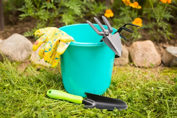 Attrezzi Giardinaggio Erba Giardino All Aperto Lavoro Giardino Stagionale — Foto Stock