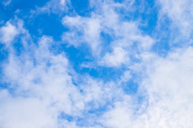 Bulutlu parlak mavi gökyüzü.