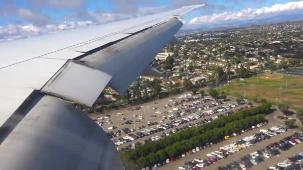 Leszállás Egy Utasszállító Repülőgép Los Angeles — Stock videók