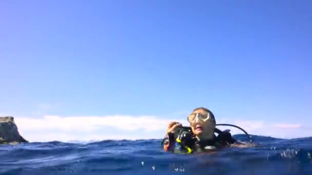 Мексика Захоплюючий Підводний Дайвінг Море Кортеса — стокове відео