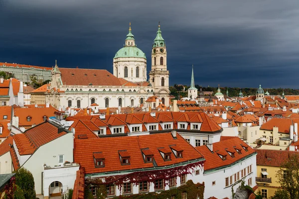Nikolaikirche Mala Strana Prag Tschechische Republik Oktober 2017 Blick Vom — Stockfoto