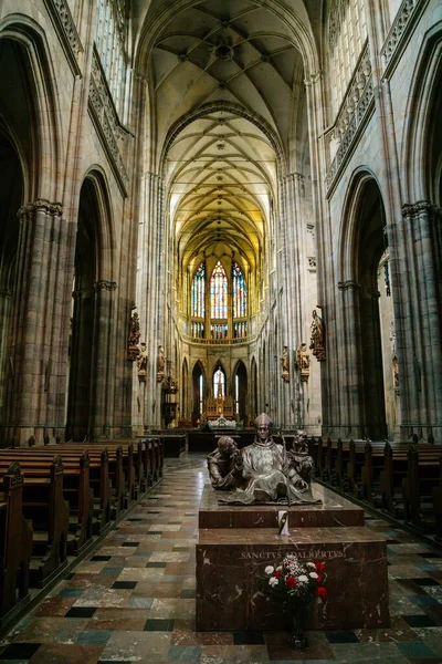 Interior Catedral Gótica San Vito Castillo Praga Praga República Checa — Foto de Stock