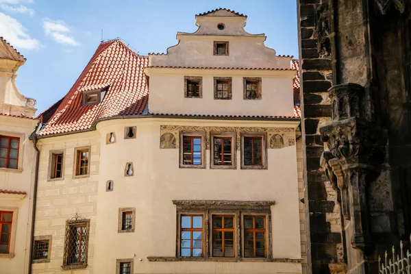 Renaissance Building Sgraffito Old Town Praga Repubblica Ceca Luglio 2020 — Foto Stock