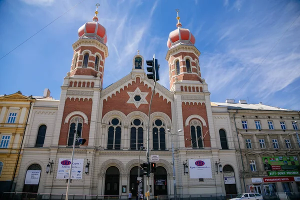 Μεγάλη Συναγωγή Στο Πίλζεν Δεύτερη Μεγαλύτερη Συναγωγή Στην Ευρώπη Πρόσοψη — Φωτογραφία Αρχείου