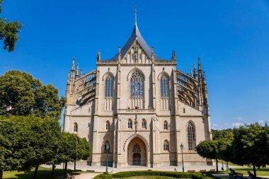 St. Barbara Kilisesi, Kutna Hora 'daki Eşsiz Gotik Katedrali, Orta Bohem Bölgesi, Çek Cumhuriyeti, 8 Ağustos 2020