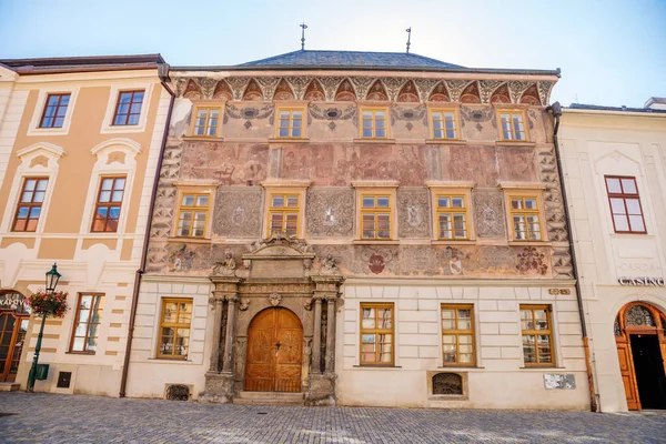 Exteriör Frescoes Det Historiska Huset Kutna Hora Centrala Böhmen Tjeckien — Stockfoto