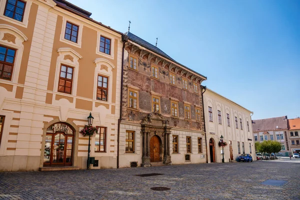 Exteriör Frescoes Det Historiska Huset Kutna Hora Centrala Böhmen Tjeckien — Stockfoto