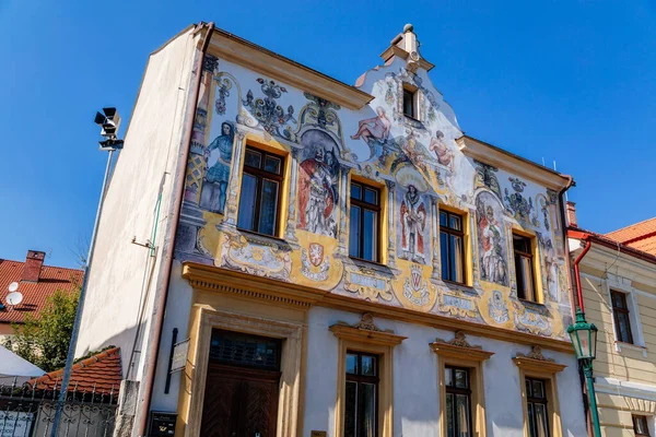 Wandmalereien Schöne Details Der Kunst Haus Der Heiligen Drei Könige — Stockfoto